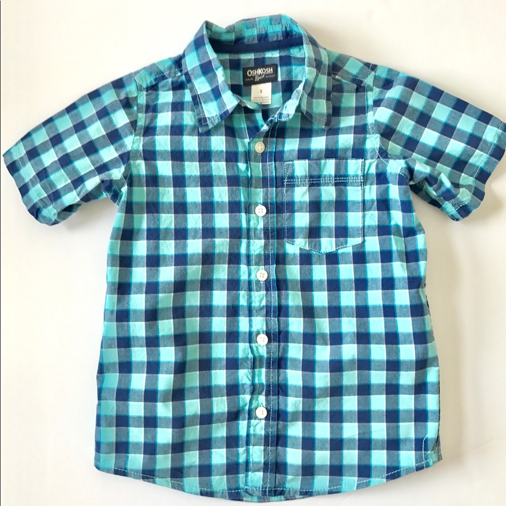 OshKosh B'gosh Plaid Short Sleeve Shirt (Boys 5)